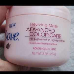 Dove Reviving Mask Advanced Color Care 8 oz Tub Lightened Highlighted Hair Shine